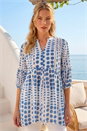 Blue Spot Print Tunic Top, Image 1 of 4