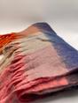 Multi Soft Chunky Checked Scarf with Tassels in Blue Berry, Image 4 of 4