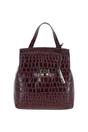 Wine Ashwood Leather Wine Croc Print Real Leather Backpack, Image 1 of 3