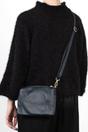 Navy Blue Gia Italian Leather Crossbody Bag, Image 2 of 3