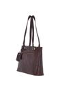 Dark Brown Real Leather Vintage Medium Handbag, Image 2 of 3