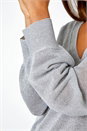 Silver Relaxed Stretch Sparkly V-Neck Jumper, Image 5 of 5