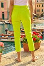 Lime Cropped Stretch Elastic Waist Denim Jegging, Image 3 of 4