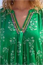 Green Floral Ric Rac Frill Hem Top, Image 4 of 4