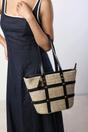  Catalina Large Raffia Bag with Stud Detail, Image 2 of 7