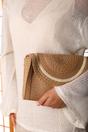 Brown Alto Raffia Fold Over Clutch Bag, Image 2 of 6