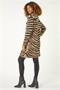 Tan Zebra Print Jacquard Knit Dress, Image 3 of 7