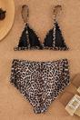 Multi WOVCOR Multi Leopard Print Triangle Bikini Top, Image 4 of 5