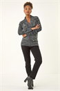 Dark Grey Longline Buttoned Knit Jumper, Image 2 of 5