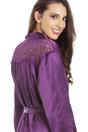 Purple Camille Lingerie Purple Full Length Long Sleeve Plain Satin Wrap, Image 5 of 5