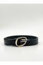 Black Oval Gold Buckle Belt, Image 2 of 4