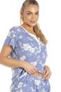 Light Blue Camille Lingerie Light Blue Lightweight Floral Capri Pyjama Set, Image 5 of 5