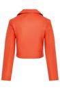 Orange Cropped Brando Leather Biker Jacket, Image 5 of 7
