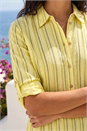 Yellow Textured Stripe Shirt Dress, Image 4 of 4