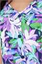 Purple Sleeveless V-Neck Leaf Print Button Cami Top, Image 5 of 5