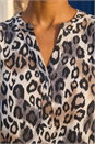 Taupe Animal Print Stretch Blouse, Image 4 of 4