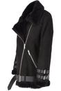 Black Ashwood Leather Black 'Khloe' Oversized Sheepskin Flying Jacket, Image 3 of 5