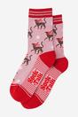 Pink Cheetahs Snowflakes Bamboo Socks, Image 2 of 4
