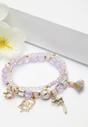 Purple Double String Boho Bracelets With Tassel And Charms, Image 2 of 5