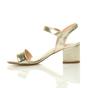 Gold AJVANI Gold Mid Block Heel Strappy Sandals, Image 3 of 6