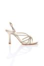 Gold High Heel Diamante Slingback Knotted Sandals, Image 2 of 4