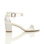 Ivory AJVANI Ivory Mid Block Heel Ankle Strap Sandals, Image 2 of 6