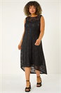 Black Curve Sequin Lace Sweetheart Neck Dress, Image 1 of 5