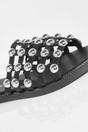 Black Studded Caged Sliders - Sinead, Image 2 of 3