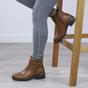 Camel AJVANI Camel Flat Low Heel Ankle Boots, Image 5 of 6