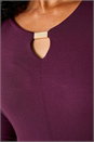 Purple Petite Panelled Skater Stretch Dress, Image 5 of 5