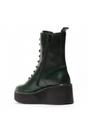 Dark Green Womens Soft Platform Ankle Boots-HAIT273, Image 4 of 5