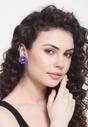 Purple AVANT-GARDE PARIS Purple Fuchsia Floral Studs, Image 4 of 5