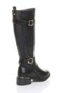 Black AJVANI Black Stretchy Elastic Zip Calf Biker Knee Boots, Image 4 of 5