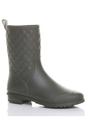 Khaki AJVANI Khaki Waterproof Wellingtons Quilted Ankle Boots Wellies, Image 1 of 6