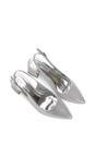Silver XY London Silver 'Virelai' Shimmer Low Block Heels With Slingback, Image 6 of 6