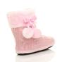 Pink AJVANI Pink Knitted Glitter Ankle Boot Slippers, Image 3 of 5