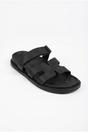 Black Nora Womens Double Strap Slide Sandals, Image 5 of 6