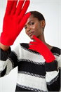 Red One Size Stretch Knit Gloves, Image 2 of 5