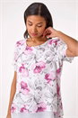 PINK Floral Print Layered Tunic Top, Image 4 of 5