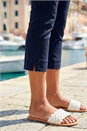 Navy Blue  Cropped Stretch Trouser, Image 4 of 4