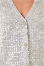 Grey Buttoned Sequin Knit Cardigan, Image 6 of 7