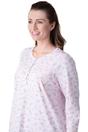Pink Camille Lingerie Pink Jersey Long Sleeve Floral Print Nightdress, Image 5 of 5