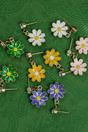 White Daisy Zircon Dangle Stud Earrings, Image 2 of 3