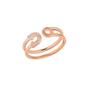 Rose Gold Sterling Silver Pave Jewelled Safety Pin Ring, Image 1 of 1