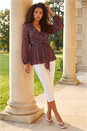 PINK Petite Shimmer Twist Stretch Top, Image 3 of 4