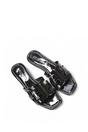 Black XY LONDON Black 'Ellie' Square Toe Cut Out Strap Flat Sandal Slides, Image 5 of 5