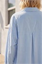 Blue Petite Stripe Buttoned Pocket Shirt, Image 4 of 4