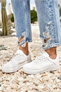 White Sporty Lace Up Trainer, Image 2 of 5