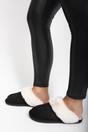 Black iKrush Black Maelis Faux Fur Lined Slip On Slippers, Image 3 of 8
