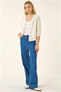 Ivory  Scallop V-Neck Knit Cardigan, Image 2 of 5